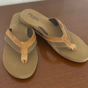 Flojos Women's Brown and Tan Sandals